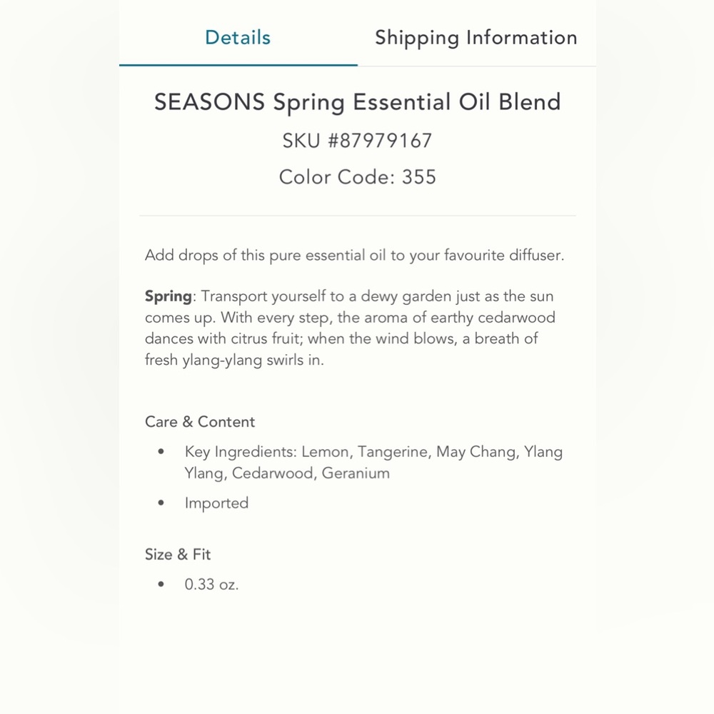 Anthropologie seasons spring essential oil - Picture 4 of 8